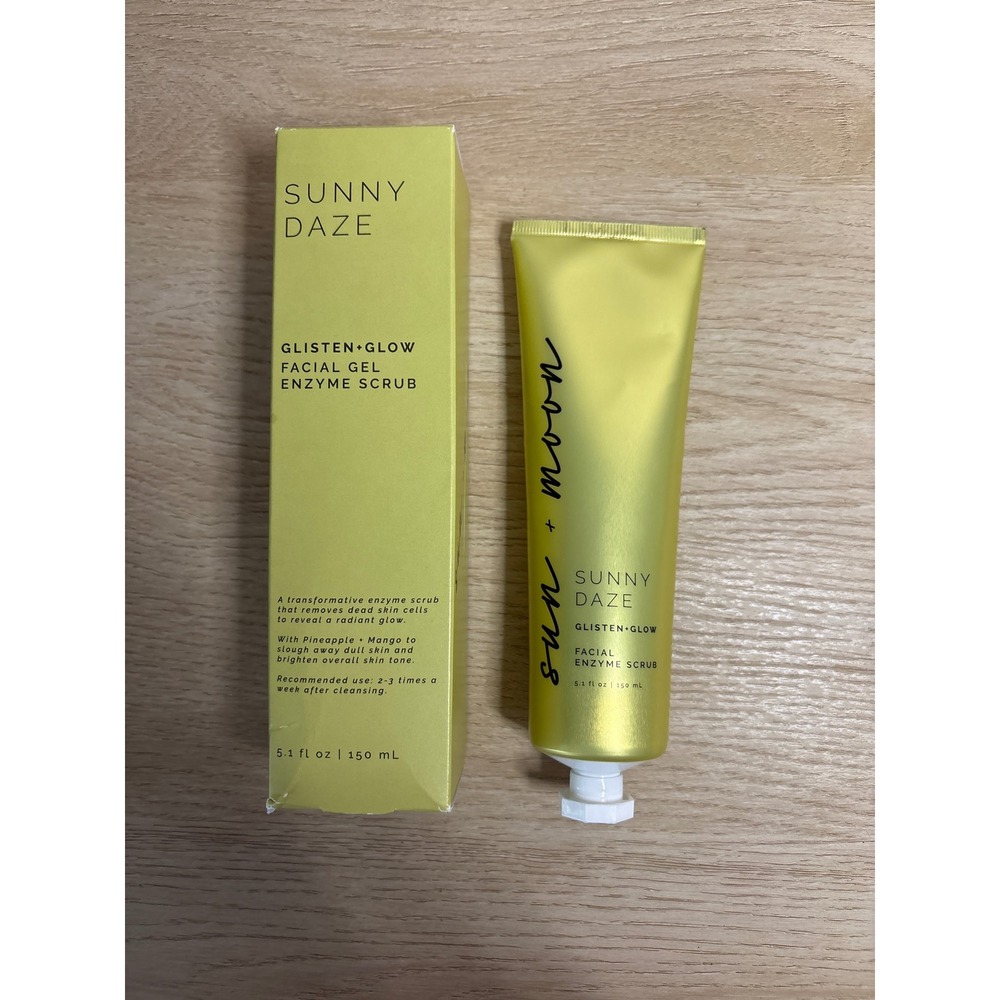 Sun + Moon Sunny Daze Glisten + Glow Facial Gel Enzyme Scrub 5.1oz New